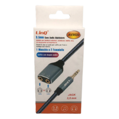 Adaptateur Audio Jack 3.5mm Mâle / 2 Jack 3.5mm Femelle (Casque) Nylon Tressé LinQ AV3533 — LinQ · Smarty Paris 18e